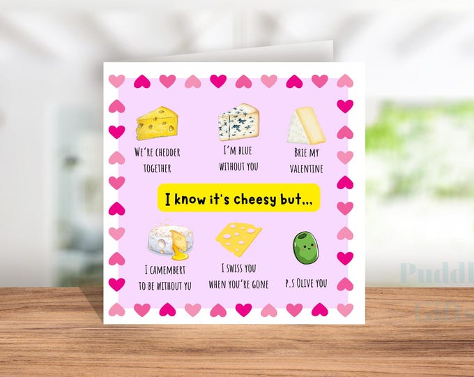 Cheesy Valentines Card for boyfriend husband wife Valentines  Funny Card