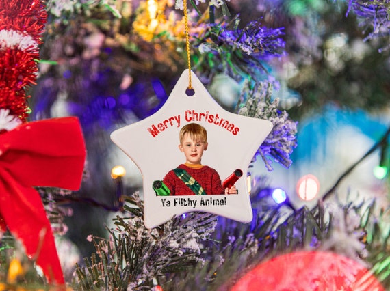 Funny Christmas Tree Ornament , Ya Filthy Animal