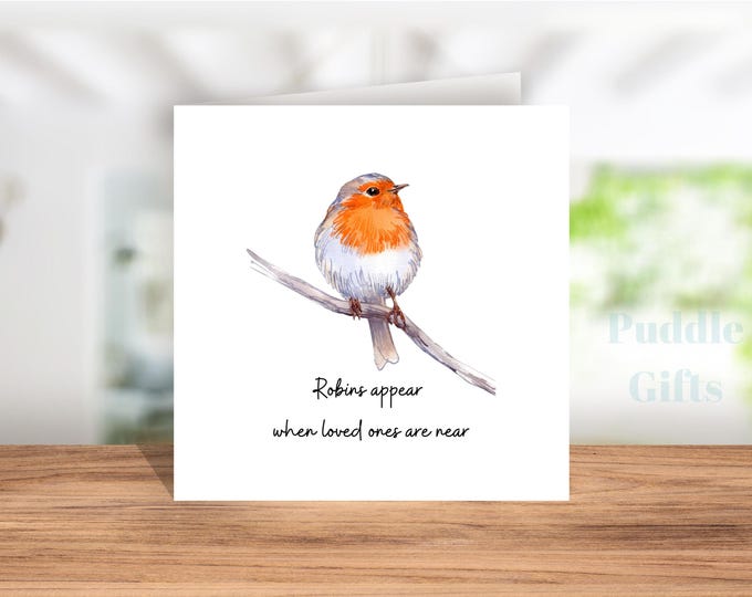 Robbins appear Sympathy Card Christmas Sympathy