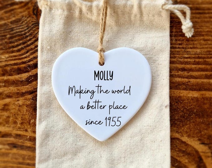 70th Birthday Personalised Gift , Making the world a better place since 1955