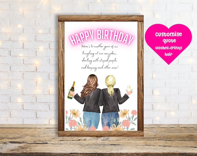 Birthday Gift Best Friend ,Personalised Print