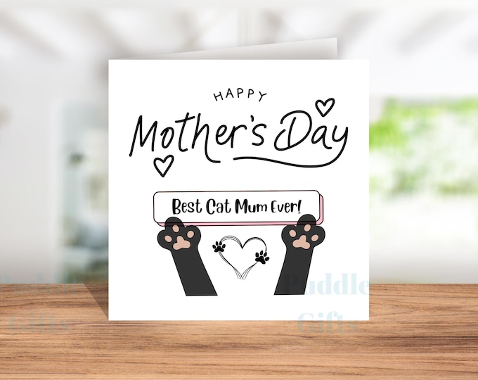 Mothers Day card from Cat best cat Mum ever