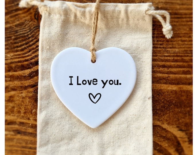 I Love you gift,  Valentines Gift Idea ,Ceramic heart