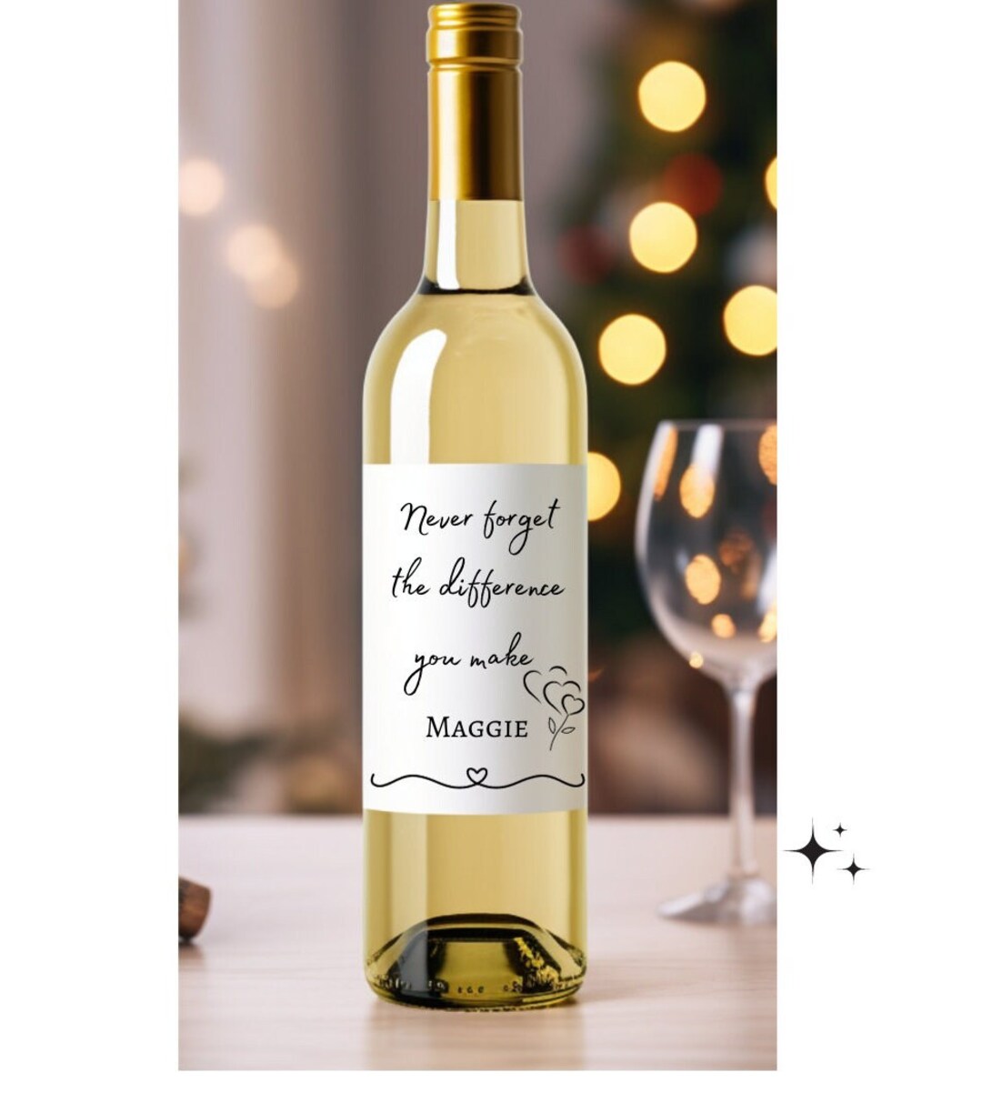 Appreciation Wine Label Personalised Never the Etsy