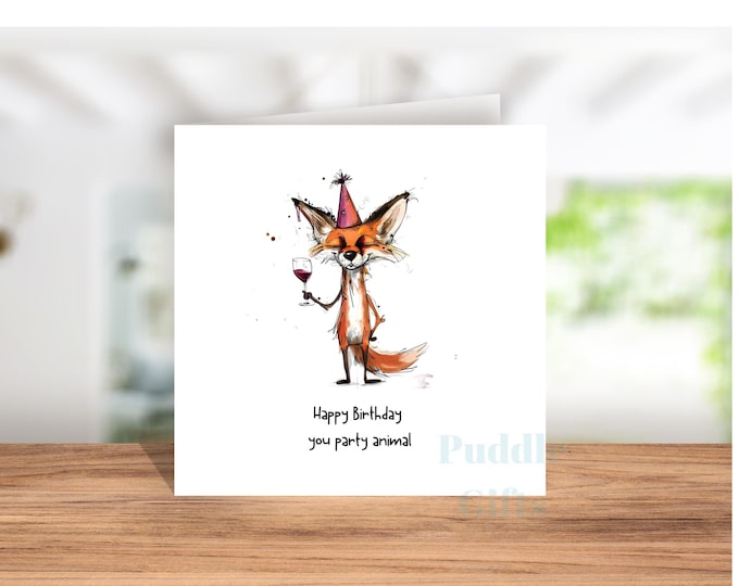 Funny Birthday Party Animal Card Birthday Card For Friend Birthday