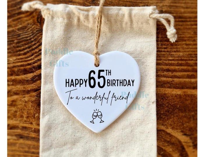 65th Birthday Gift for Women , Ceramic Heart
