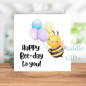Happy Bee Day Card, verjaardagskaart voor vriend, leuke verjaardagskaart