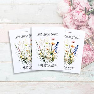 Faveurs de graines de fleurs sauvages Let Love Grow