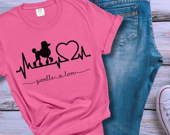 Poodle love shirt, dogmom, Poodle dog owner gift, Poodle mom, dog mom crewneck, comfort colors, poodle gifts, short sleeve poodle