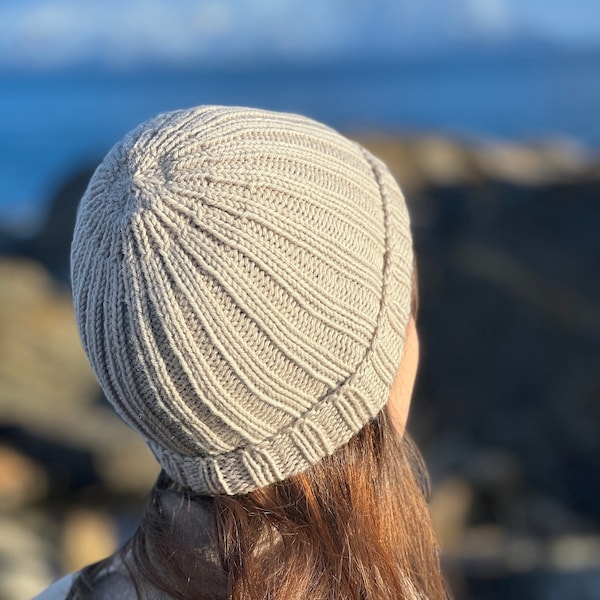Hand made merino wool beanie, soft knitted merino wool hat, offwhite hat beanie for autumn winter spring