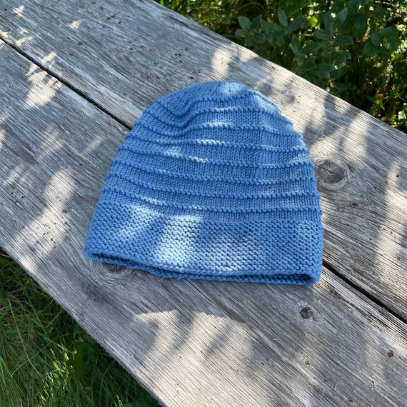 Hand made Blue Merino Wool Beanie Handmade Blue Merino Wool Felted Beanie: Slouchy Winter Hat  main image 2