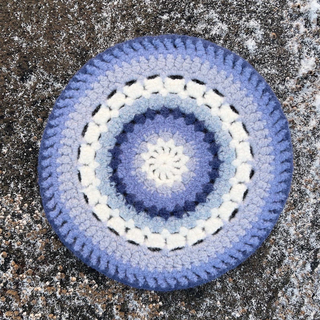 Wool Seat Cushion Floor Seating Bench Seat Pad Crochet Seat Etsy