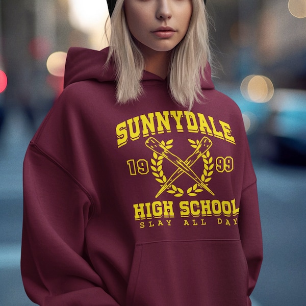 Sunnydale High School Shirt, Buffy inspiriertes T-Shirt, Vampir Slayer Fan Geschenk, Retro TV Show T-Shirt, süßes Geschenk für Sie, Weihnachtsgeschenk BG16