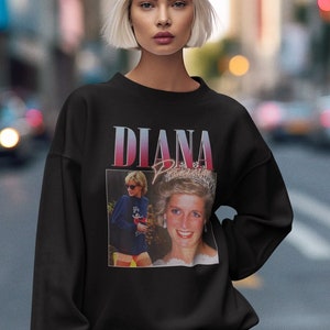 Vintage Princess Diana Sweatshirt, Iconic Diana Print, British Royalty Tee, Royal Family Shirt, Festive Holiday T-shirt, Funny Hoodie BG66