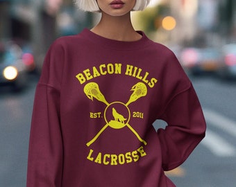 Felpa Beacon Hills Lacrosse Felpa Con Cappuccio Beacon Hills Lacrosse - Con Nomi Stilinski, Lahey, McCall, Tasca Marsupio Teen Wolf - Foto 11