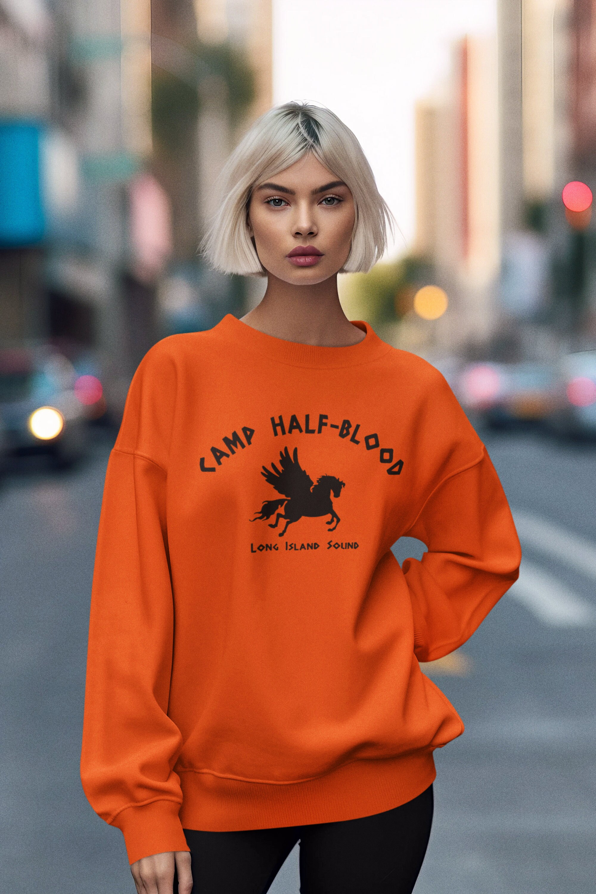 Half black half orange hoodie deals