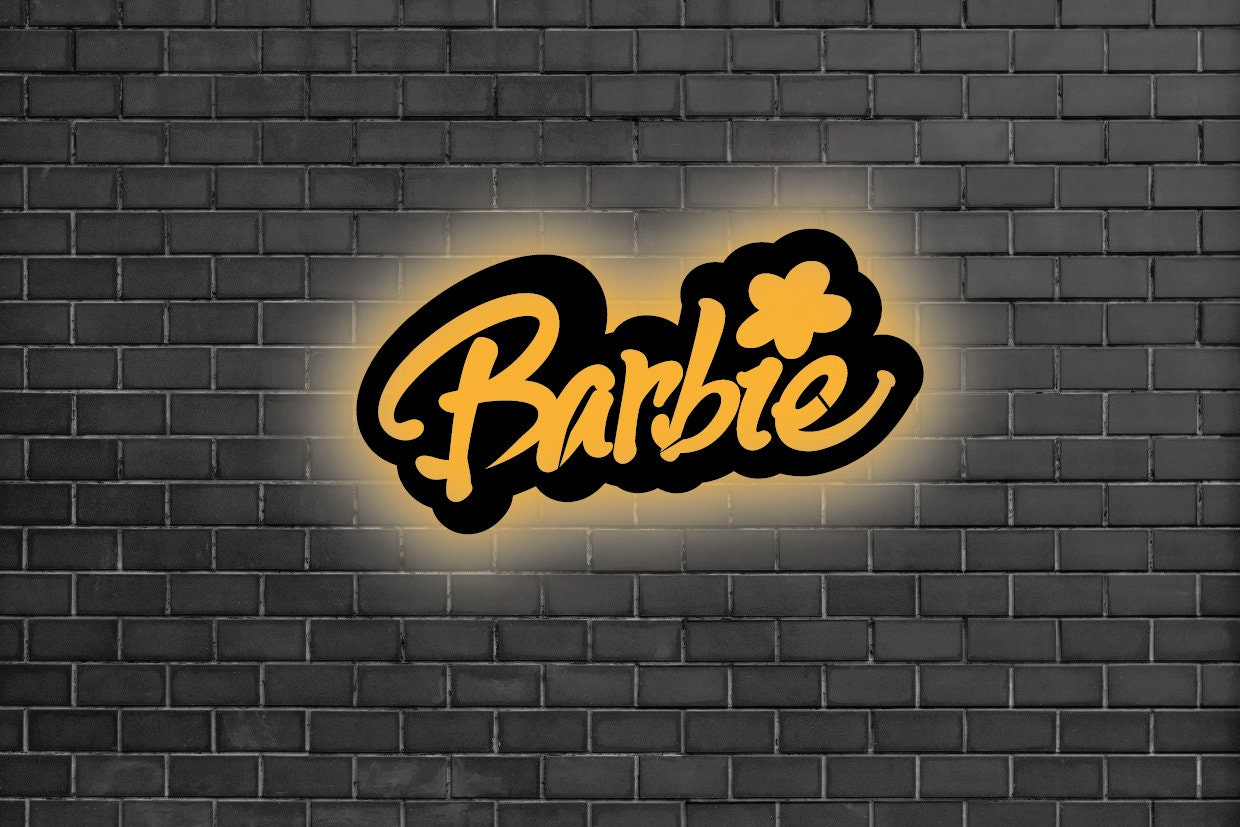 Barbie Led Sign Lighted Wall Decor Led Light Frame Lighted Barbie Decor ...
