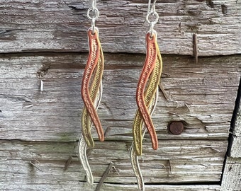 Handmade Mixed Metal Dangle Earrings