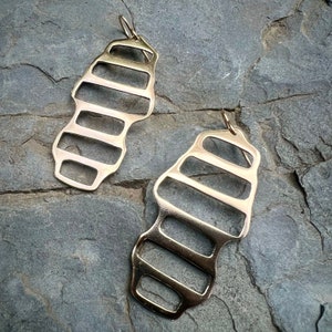 Handmade Geometric Earrings in Bronze & Silver