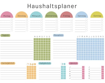 Household planner Cleaning planner for the household