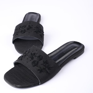 Artisan-crafted silk embroidered slippers for women, a luxury handmade gift for bride, mom, or special woman in your life.