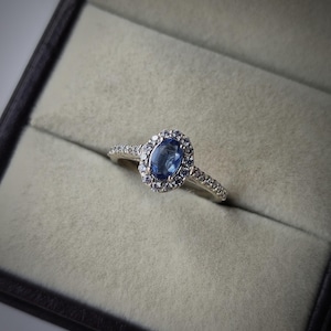 Blue Sapphire Sterling Silver Ring: Oval Cut September Birthstone