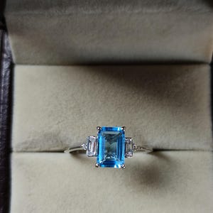 Vintage Aquamarine Sterling Silver Ring: March Birthstone Promise Ring