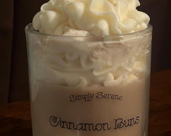 Cinnamon Buns Scented Soy Wax Candle, 10oz Glass Jar, Cozy Home Fragrance, Perfect Gift for Fall & Winter, Aromatherapy Candle