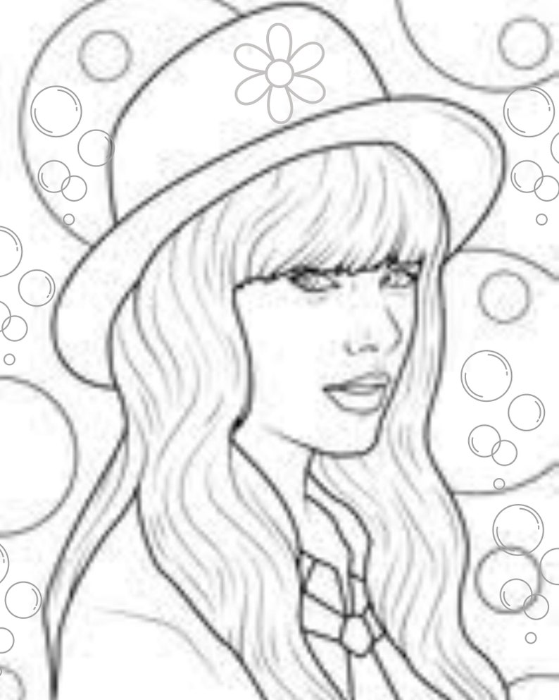 Taylor Swift Coloring Book Taylor's Version 15 Page Coloring Set Adult ...