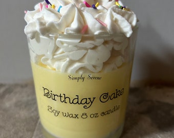Happy birthday candle, soy wax birthday candle, 10 ounce glass jar birthday scented candle
