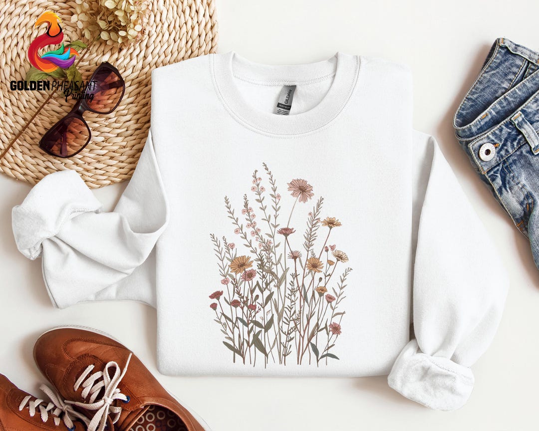 Wildflower Bouquet Shirt, Valentine Days Gift, Floral Cottagecore ...