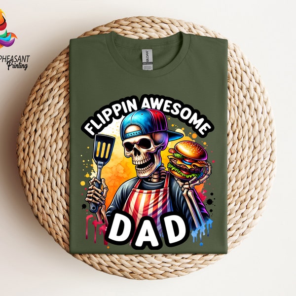 Flippin Awesome Dad Shirt, Funny Dad Shirt, Skeleton Dad Shirt, Father's Day Shirt, Gift For Dad, Funny Skeleton Shirt, Dad Birthday Gift