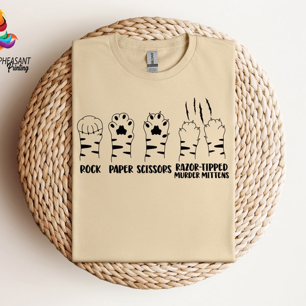 Rock Paper Scissors Shirt, Funny Cat Shirt, Cat Paw Shirt, Gift For Cat Lover, Cat Mom Shirt, Cat Lover Shirt, Funny Animal Shirt, Cat Shirt