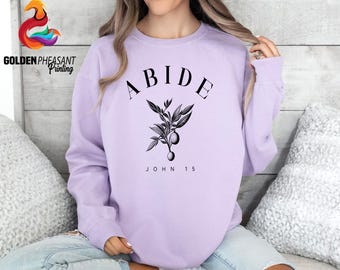 Comfort Colors® Abide Christian T-Shirt, Bible Verse Religious Shirt