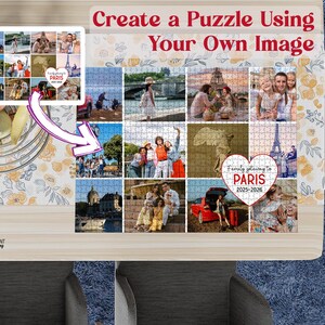 Custom Name Puzzle Family Photo Collage,Jigsaw Puzzle,Photo Puzzle Anniversary,Personalized First Anniversary Picture Puzzle,Family Vacation