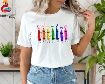 Crayon Teacher Shirt, Cute Crayon Shirt, Teacher Shirt, Gift For Teacher, Teacher Appreciation, Back To School, Funny Gift, Cute Teacher Tee