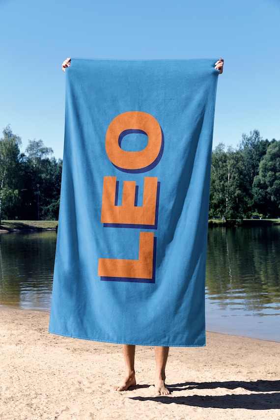 Custom Name Beach Towel, Birthday Gifts for Kids, Summer Gift, Summer Vacation Towel, Gift For Boys, Childrens Pool Towel, Pool Party