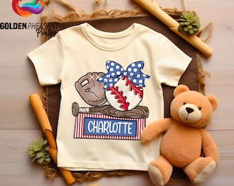 Custom Girls Baseball Shirt, Personalized Game Day Toddler Tee