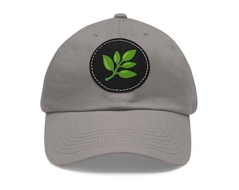 Dad Hat with Leather Patch (Round)