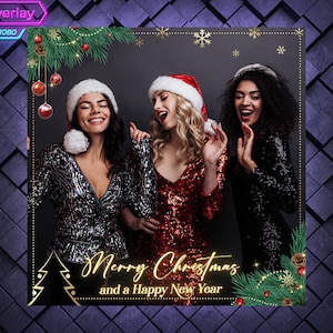 Christmas 360 Photo Booth Overlay. New Year 360 Booth Template. 360 Overlay for Christmas Party. New year 360 Overlay.