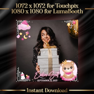 Girl Baby Shower 360 Photo Booth Overlay. Baby shower 360 Booth Template for girls. 360 Overlay for Birthday Party. GIRL Baby 360 Overlay.