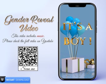 It's a Boy Gender Reveal Video: Digital Pregnancy Announcement (MP4 Download)