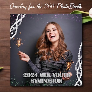 360 Photo Booth Overlay with beads and green and purple glitter. Wedding 360 Booth Template. 360 Overlay for Birthday Party