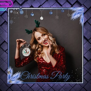 Christmas 360 Photo Booth Overlay. New Year 360 Booth Template. 360 Overlay for Christmas Party. New year 360 Overlay.