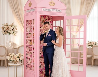 Metal London Phone Booth: Retro British Telephone Kiosk, Wedding Decor