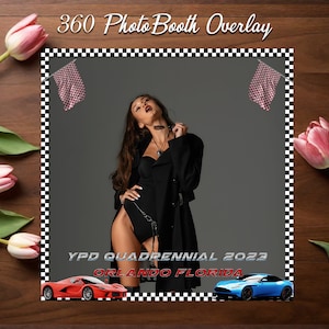 360 Photo Booth Overlay with Cars, Car Races photobooth Overlay. Wedding 360 Booth Template. 360 Overlay for Birthday Party
