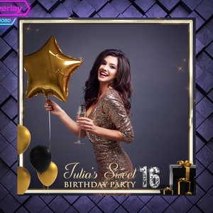 360 Photo Booth Overlay with Present Gifts. Wedding 360 Booth Template. 360 Overlay for Birthday Party.