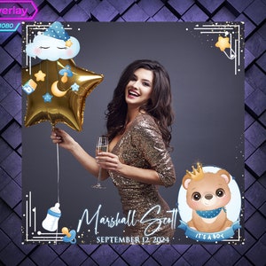 Baby Shower 360 Photo Booth Overlay. Baby shower 360 Booth Template. 360 Overlay for Birthday Party. BOY Baby 360 Overlay.