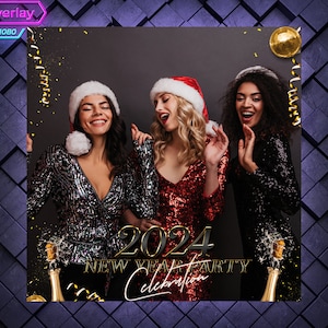 Christmas 360 Photo Booth Overlay. New Year 360 Booth Template. 360 Overlay for Christmas Party. New year 360 Overlay.