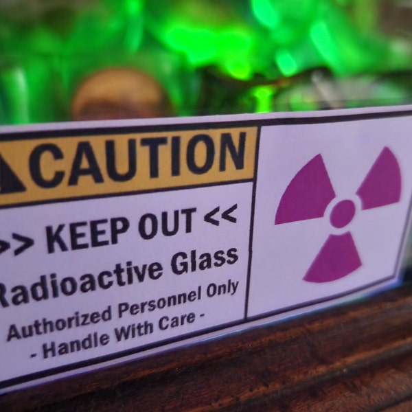 Radiation Caution Stickers (for Uranium Glass Collection Display)